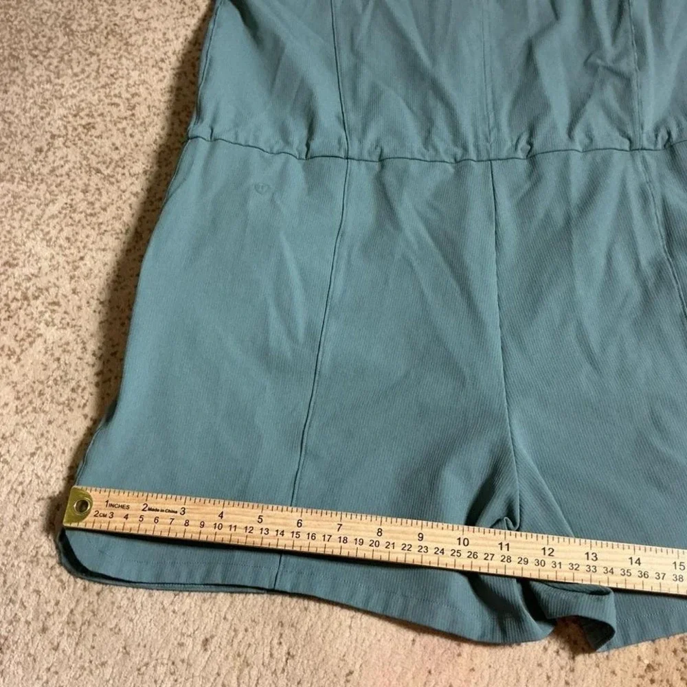 Lululemon Stretch Rib Pocketed‎ Romper Tidewater Teal Size 6 LW1CSYS